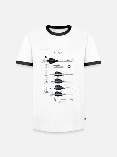 Tir à l’arc Définition Flèche - T-shirt contrasté Homme - blanc/noir