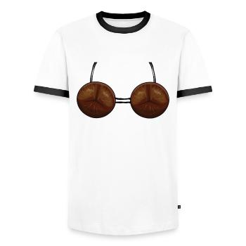 Beach 2022 Tropical Coconut Summer - Männer Kontrast-T-Shirt - Weiß/Schwarz - Vorne - AI Model Female 172 light (172cm) & AI Model Male 178 dark (178cm)