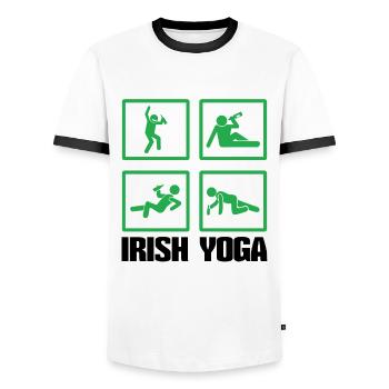 Relax Yoga Temps Mandala Méditez Drunk Irish Yoga - T-shirt contrasté Homme - blanc/noir - Devant - AI Model Female 172 light (172cm) & AI Model Male 178 dark (178cm)