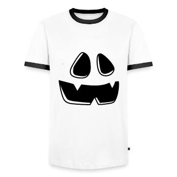 Adorable Pumpkin Head Pumpkin Face Halloween - Männer Kontrast-T-Shirt - Weiß/Schwarz - Vorne - AI Model Female 172 light (172cm) & AI Model Male 178 dark (178cm)