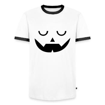 Sleep Pumpkin Face Pumpkin Head Halloween - Männer Kontrast-T-Shirt - Weiß/Schwarz - Vorne - AI Model Female 172 light (172cm) & AI Model Male 178 dark (178cm)
