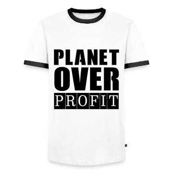 Journée de la Terre Save Planet Protect Oceans Jour de la Terre - T-shirt contrasté Homme - blanc/noir - Devant - AI Model Female 172 light (172cm) & AI Model Male 178 dark (178cm)