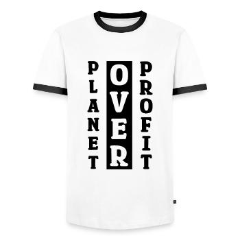 Save Planet Protect Oceans Day Zitat zum Tag der Erde - Männer Kontrast-T-Shirt - Weiß/Schwarz - Vorne - AI Model Female 172 light (172cm) & AI Model Male 178 dark (178cm)