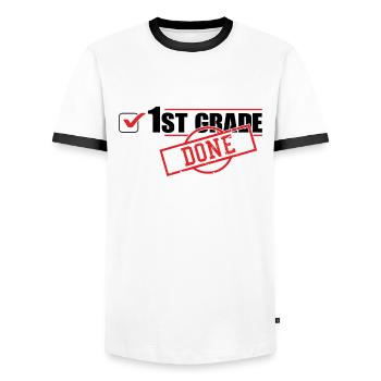 1st Grade Done Bye Schools Out Day Of Summer - Men's Ringer Shirt - white/black - Front - AI Model Female 172 light (172cm) & AI Model Male 178 dark (178cm)