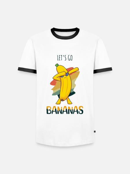 Vintage Funny Banana Meme Let Us Go Banana - Kontrast-T-skjorte for menn - hvit/svart