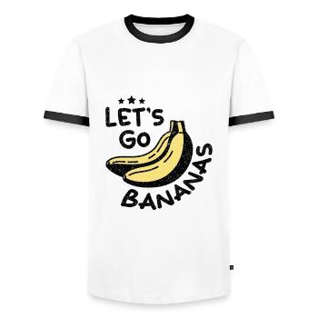 Vintage Funny Banana Let Us Go Love Banana - Men's Ringer Shirt - white/black - Front - AI Model Female 172 light (172cm) & AI Model Male 178 dark (178cm)