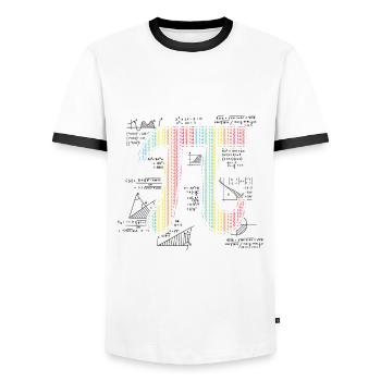 Pi Day Math Formula Artwork Numbers Creative - Men's Ringer Shirt - white/black - Front - AI Model Female 172 light (172cm) & AI Model Male 178 dark (178cm)