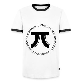 Pi Day: 3.14 Circle of Number Pi - Men's Ringer Shirt - white/black - Front - AI Model Female 172 light (172cm) & AI Model Male 178 dark (178cm)