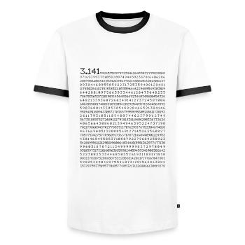 Pi Day 3,141 Number Sequence for Math Fans - Men's Ringer Shirt - white/black - Front - AI Model Female 172 light (172cm) & AI Model Male 178 dark (178cm)