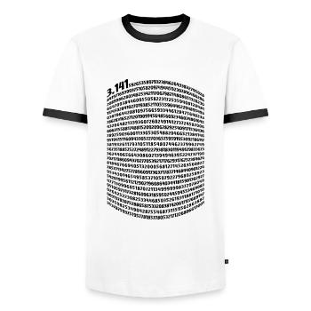 Pi Day: 3,141 and many more digits - Men's Ringer Shirt - white/black - Front - AI Model Female 172 light (172cm) & AI Model Male 178 dark (178cm)