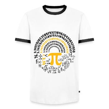 Nombres d’amateurs de mathématiques de la journée Pi - T-shirt contrasté Homme - blanc/noir - Devant - AI Model Female 172 light (172cm) & AI Model Male 178 dark (178cm)