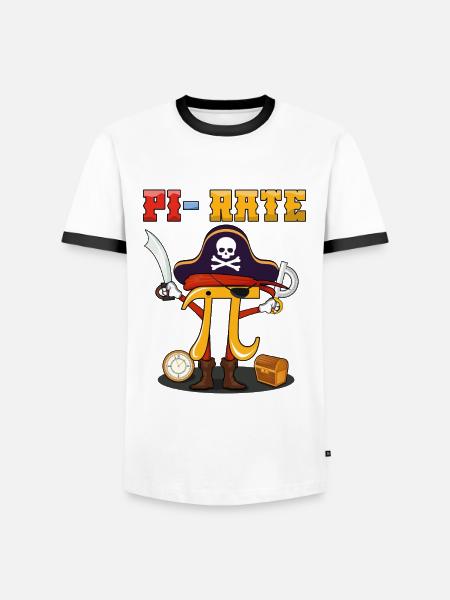 Découvrez Pi-Rate Adventure pour le Pi Day - T-shirt contrasté Homme - blanc/noir