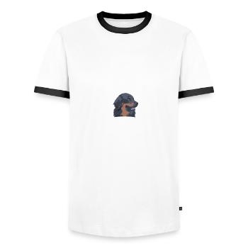 Hovawart - Männer Kontrast-T-Shirt - Weiß/Schwarz - Vorne - AI Model Female 172 light (172cm) & AI Model Male 178 dark (178cm)