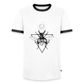 Stag Beetle - Männer Kontrast-T-Shirt - Weiß/Schwarz - Vorne - AI Model Female 172 light (172cm) & AI Model Male 178 dark (178cm)