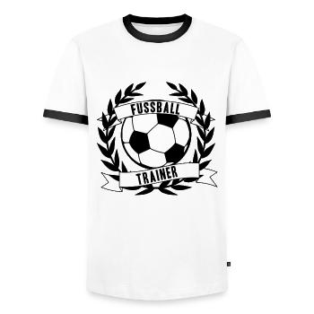 Football coach banner gift idea World Cup - Men's Ringer Shirt - white/black - Front - AI Model Female 172 light (172cm) & AI Model Male 178 dark (178cm)