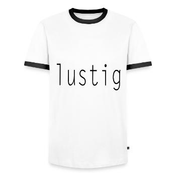 lustig - Männer Kontrast-T-Shirt - Weiß/Schwarz - Vorne - AI Model Female 172 light (172cm) & AI Model Male 178 dark (178cm)