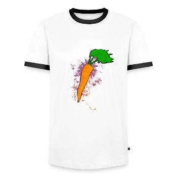 Carrots color explosion - Men's Ringer Shirt - white/black - Front - AI Model Female 172 light (172cm) & AI Model Male 178 dark (178cm)