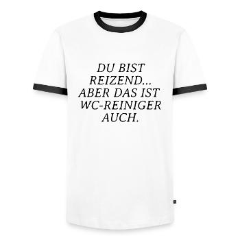 Du bist reizend aber das ist WC-Reiniger auch - Männer Kontrast-T-Shirt - Weiß/Schwarz - Vorne - AI Model Female 172 light (172cm) & AI Model Male 178 dark (178cm)