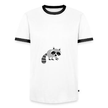 Drôle de raton laveur Mon esprit Animal est un panda poubelle - T-shirt contrasté Homme - blanc/noir - Devant - AI Model Female 172 light (172cm) & AI Model Male 178 dark (178cm)