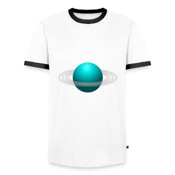 Uranus - T-shirt contrasté Homme - blanc/noir - Devant - AI Model Female 172 light (172cm) & AI Model Male 178 dark (178cm)