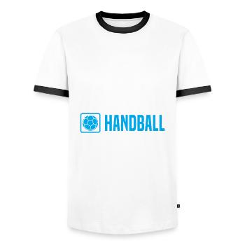 eat sleep handball repeat handballer - Männer Kontrast-T-Shirt - Weiß/Schwarz - Vorne - AI Model Female 172 light (172cm) & AI Model Male 178 dark (178cm)