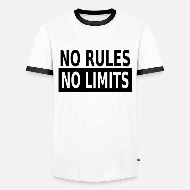 No Rules No Limits - Männer Kontrast-T-Shirt - Weiß/Schwarz