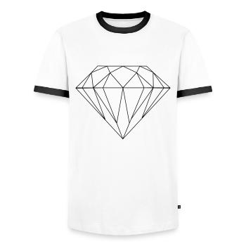 diamant - T-shirt contrasté Homme - blanc/noir - Devant - AI Model Female 172 light (172cm) & AI Model Male 178 dark (178cm)