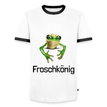 Little cute frog - frog prince - Men's Ringer Shirt - white/black - Front - AI Model Female 172 light (172cm) & AI Model Male 178 dark (178cm)