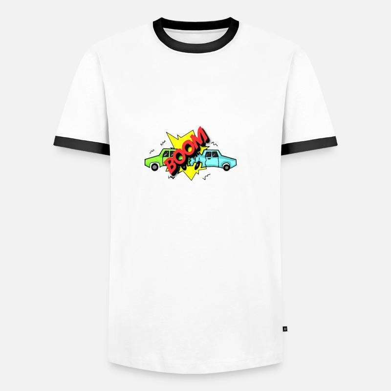Accident (Unfall) - Männer Kontrast-T-Shirt - Weiß/Schwarz