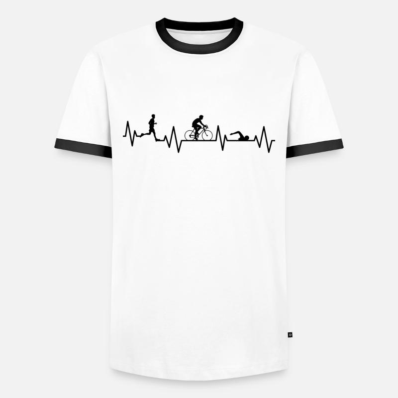 Triathlon Triathlet - Männer Kontrast-T-Shirt - Weiß/Schwarz