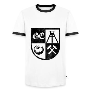 Armoiries de Gelsenkirchen - T-shirt contrasté Homme - blanc/noir - Devant - AI Model Female 172 light (172cm) & AI Model Male 178 dark (178cm)