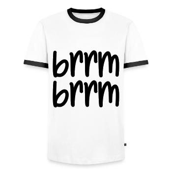 brrm brrm - Männer Kontrast-T-Shirt - Weiß/Schwarz - Vorne - AI Model Female 172 light (172cm) & AI Model Male 178 dark (178cm)