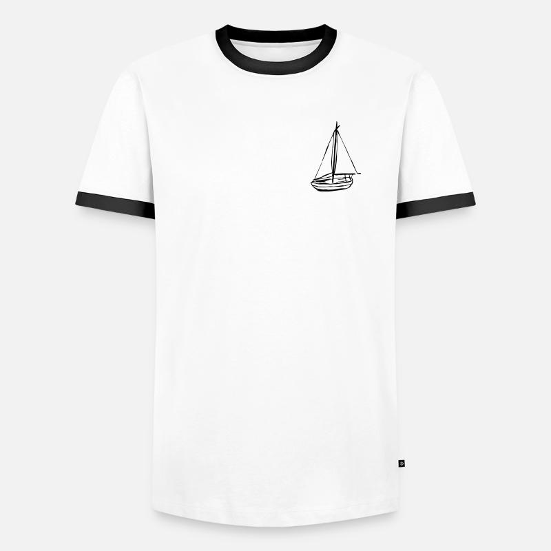 Boot - Männer Kontrast-T-Shirt - Weiß/Schwarz