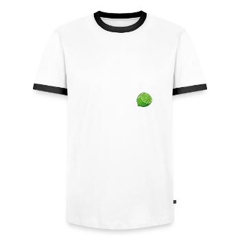 Lime Lime Fruit Fruit Fruits Drawing - Men's Ringer Shirt - white/black - Front - AI Model Female 172 light (172cm) & AI Model Male 178 dark (178cm)