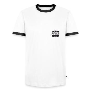 aimer l’épice de citrouille - T-shirt contrasté Homme - blanc/noir - Devant - AI Model Female 172 light (172cm) & AI Model Male 178 dark (178cm)