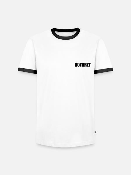 Notarzt - Männer Kontrast-T-Shirt - Weiß/Schwarz