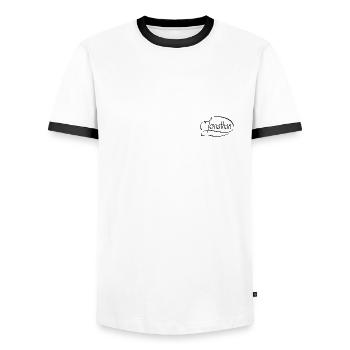 Jonathan - Männer Kontrast-T-Shirt - Weiß/Schwarz - Vorne - AI Model Female 172 light (172cm) & AI Model Male 178 dark (178cm)