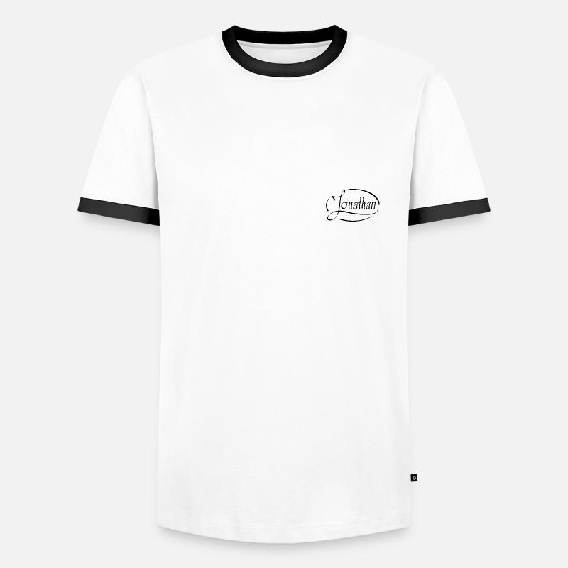 Jonathan - Männer Kontrast-T-Shirt - Weiß/Schwarz