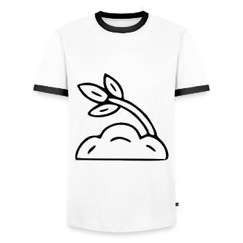 Plant drawing nature sketch black - Men's Ringer Shirt - white/black - Front - AI Model Female 172 light (172cm) & AI Model Male 178 dark (178cm)