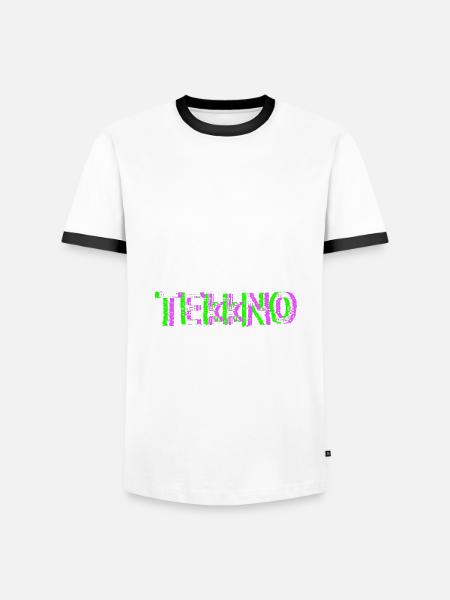 Tekkno Lebenslaenglich. Techno Sprüche Design - Männer Kontrast-T-Shirt - Weiß/Schwarz