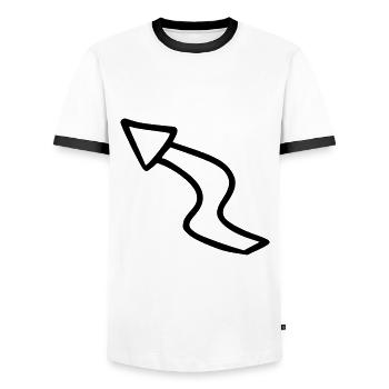 Arrow drawing sketch black - Men's Ringer Shirt - white/black - Front - AI Model Female 172 light (172cm) & AI Model Male 178 dark (178cm)