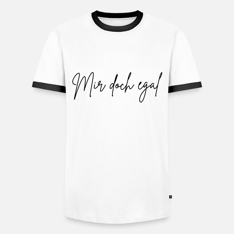 Mir doch egal - Männer Kontrast-T-Shirt - Weiß/Schwarz