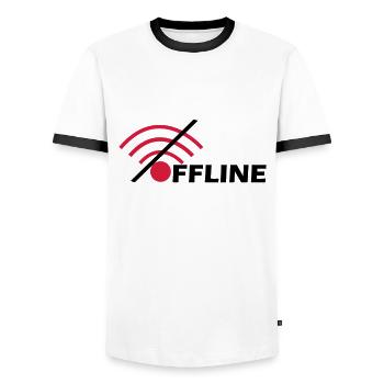 hors ligne - T-shirt contrasté Homme - blanc/noir - Devant - AI Model Female 172 light (172cm) & AI Model Male 178 dark (178cm)