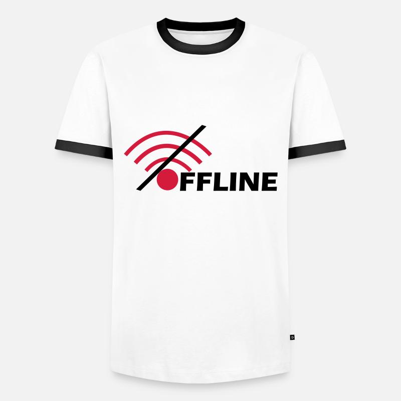 Offline - Men's Ringer Shirt - white/black
