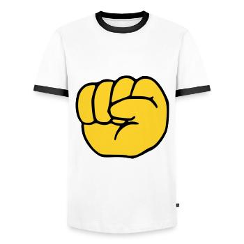 Emoji Fist Sketch Couleur - T-shirt contrasté Homme - blanc/noir - Devant - AI Model Female 172 light (172cm) & AI Model Male 178 dark (178cm)