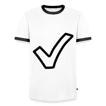 Crochet Emoji Esquisse Dessin Noir - T-shirt contrasté Homme - blanc/noir - Devant - AI Model Female 172 light (172cm) & AI Model Male 178 dark (178cm)