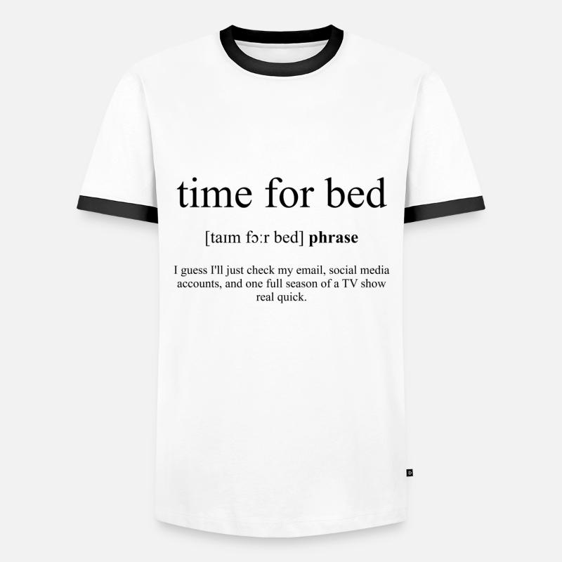 Time For Bed (Bettzeit) Definition Dictionary - Männer Kontrast-T-Shirt - Weiß/Schwarz