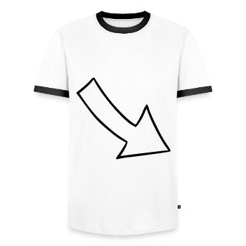 Arrow drawing sketch black - Men's Ringer Shirt - white/black - Front - AI Model Female 172 light (172cm) & AI Model Male 178 dark (178cm)