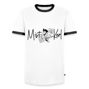 Mistkerl Mist Kerl Bauer Landwirt Bauern Bauernhof - Männer Kontrast-T-Shirt - Weiß/Schwarz - Vorne - AI Model Female 172 light (172cm) & AI Model Male 178 dark (178cm)