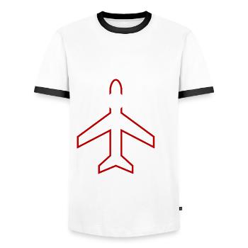 Planespotter Flugzeug Beobachter - Männer Kontrast-T-Shirt - Weiß/Schwarz - Vorne - AI Model Female 172 light (172cm) & AI Model Male 178 dark (178cm)